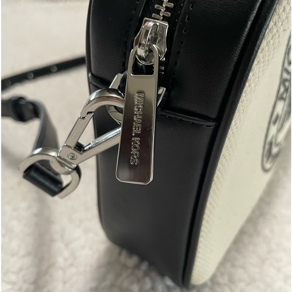 MICHAEL MICHAEL KORS Fulton Sport Large Canvas Crossbody Bag - Black & White - Picture 10 of 13